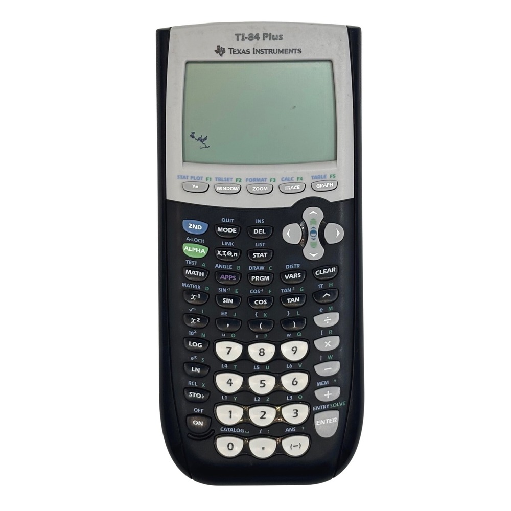 Texas Instruments TI-84 Plus Graphing Calculator Black Silver - No Cover Tested